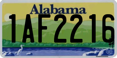 AL license plate 1AF2216