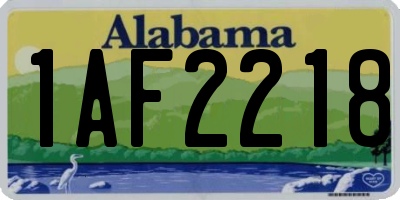 AL license plate 1AF2218