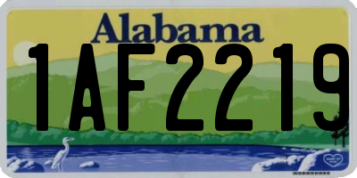 AL license plate 1AF2219
