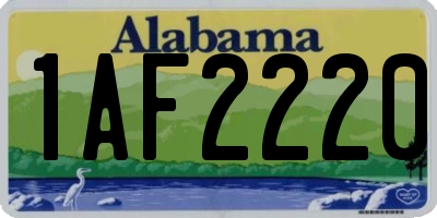 AL license plate 1AF2220