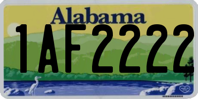 AL license plate 1AF2222