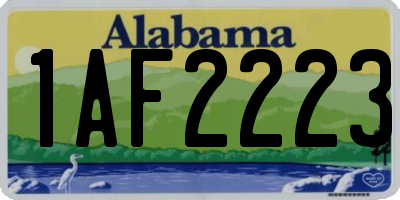 AL license plate 1AF2223