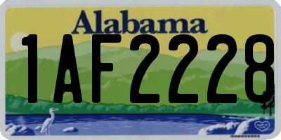 AL license plate 1AF2228