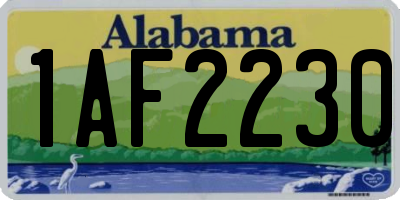 AL license plate 1AF2230