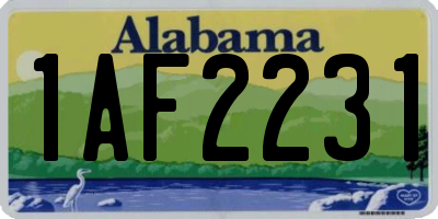 AL license plate 1AF2231