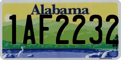 AL license plate 1AF2232