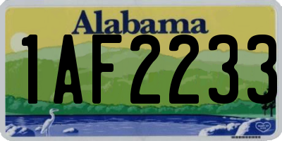AL license plate 1AF2233
