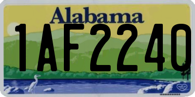 AL license plate 1AF2240