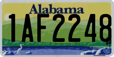 AL license plate 1AF2248