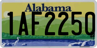 AL license plate 1AF2250