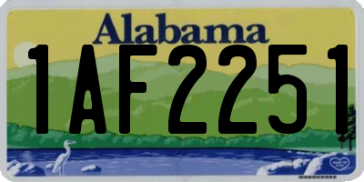 AL license plate 1AF2251