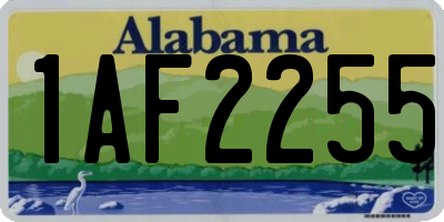 AL license plate 1AF2255