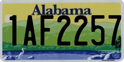 AL license plate 1AF2257