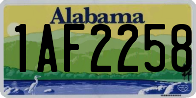 AL license plate 1AF2258
