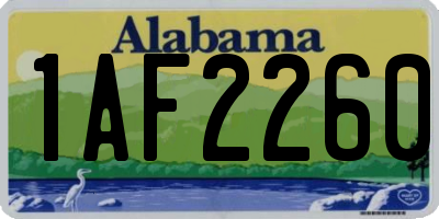 AL license plate 1AF2260