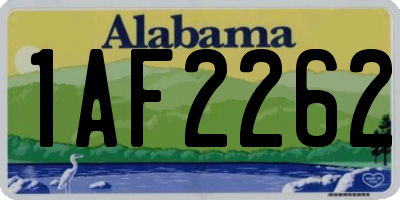 AL license plate 1AF2262