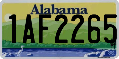 AL license plate 1AF2265
