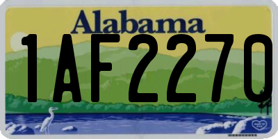 AL license plate 1AF2270
