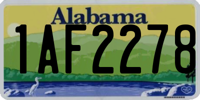 AL license plate 1AF2278