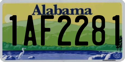 AL license plate 1AF2281