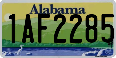 AL license plate 1AF2285