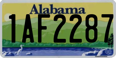 AL license plate 1AF2287