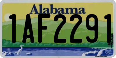 AL license plate 1AF2291