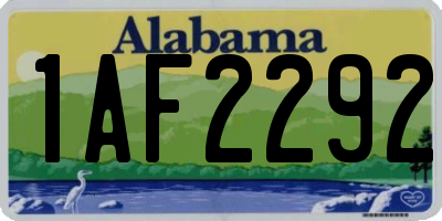 AL license plate 1AF2292