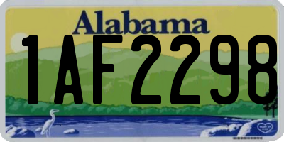 AL license plate 1AF2298