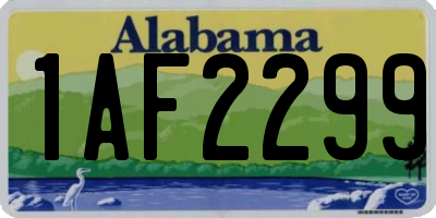AL license plate 1AF2299