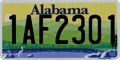 AL license plate 1AF2301