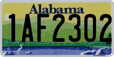 AL license plate 1AF2302