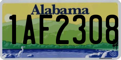 AL license plate 1AF2308