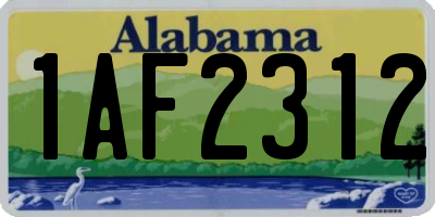 AL license plate 1AF2312