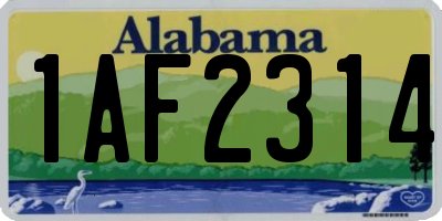 AL license plate 1AF2314
