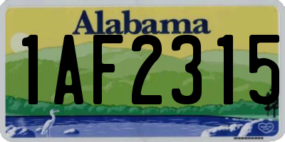 AL license plate 1AF2315