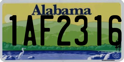 AL license plate 1AF2316