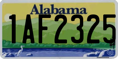 AL license plate 1AF2325