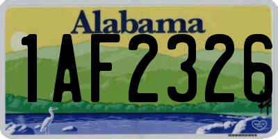 AL license plate 1AF2326