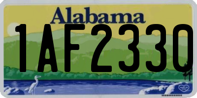 AL license plate 1AF2330