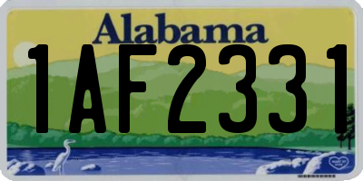AL license plate 1AF2331
