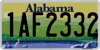 AL license plate 1AF2332