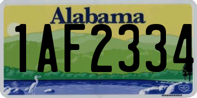 AL license plate 1AF2334