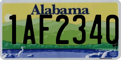 AL license plate 1AF2340