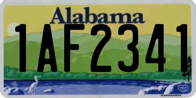 AL license plate 1AF2341