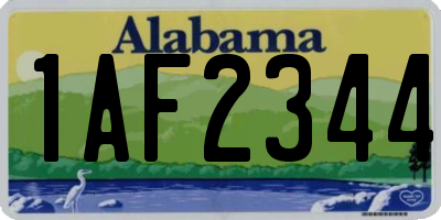 AL license plate 1AF2344
