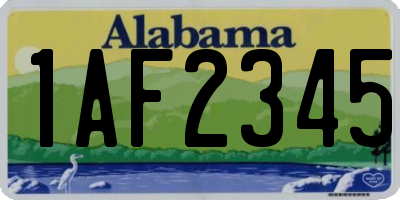 AL license plate 1AF2345