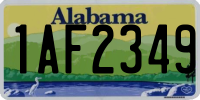 AL license plate 1AF2349