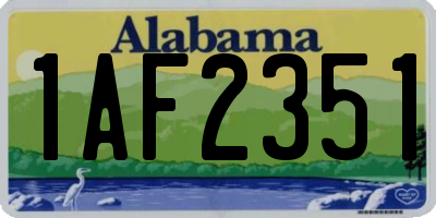 AL license plate 1AF2351