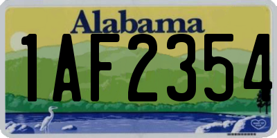 AL license plate 1AF2354